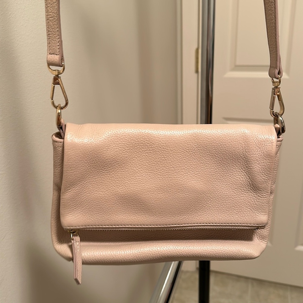 Northdorm pink beige leather cross body bag